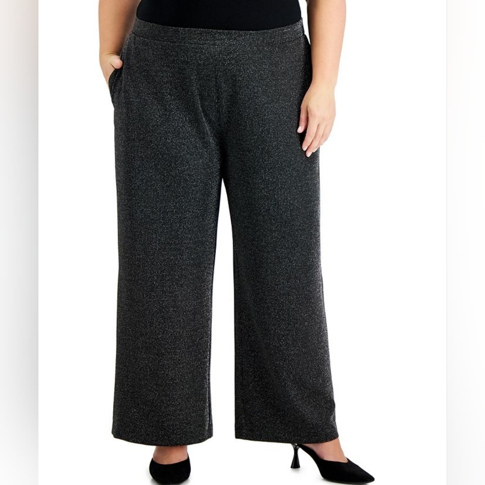 Alfani Pull On Stretch Wide Leg Slacks